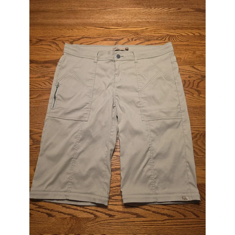 Prana Women's Hiking Shorts Size 16 Khaki Activewear Outdoor (Missing Pant Legs)